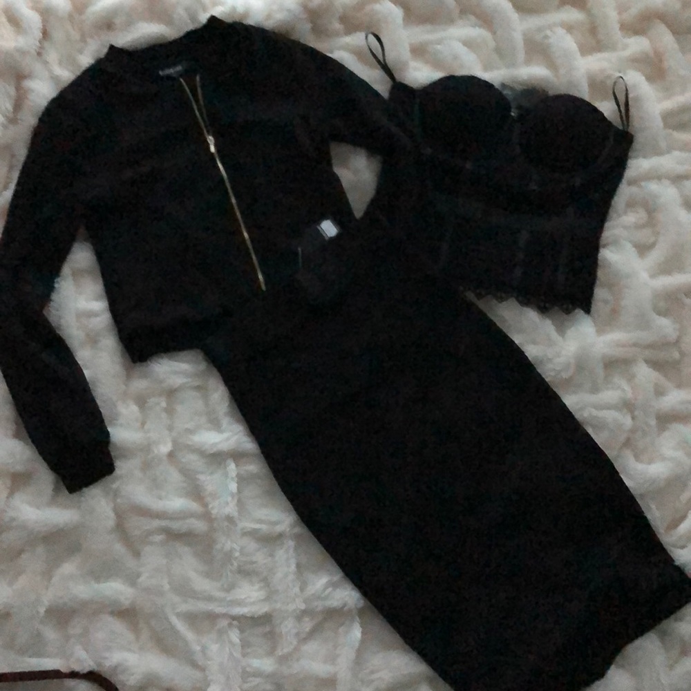 Bebe Complete Outfit: Skirt, Jacket & Top